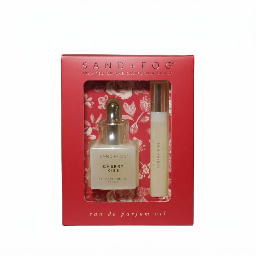 Sand + Fog Cherry Kiss Fragrance Perfume Oil Eau De Parfum 1 fl oz Oil Dropper and 0.33 fl oz Roller