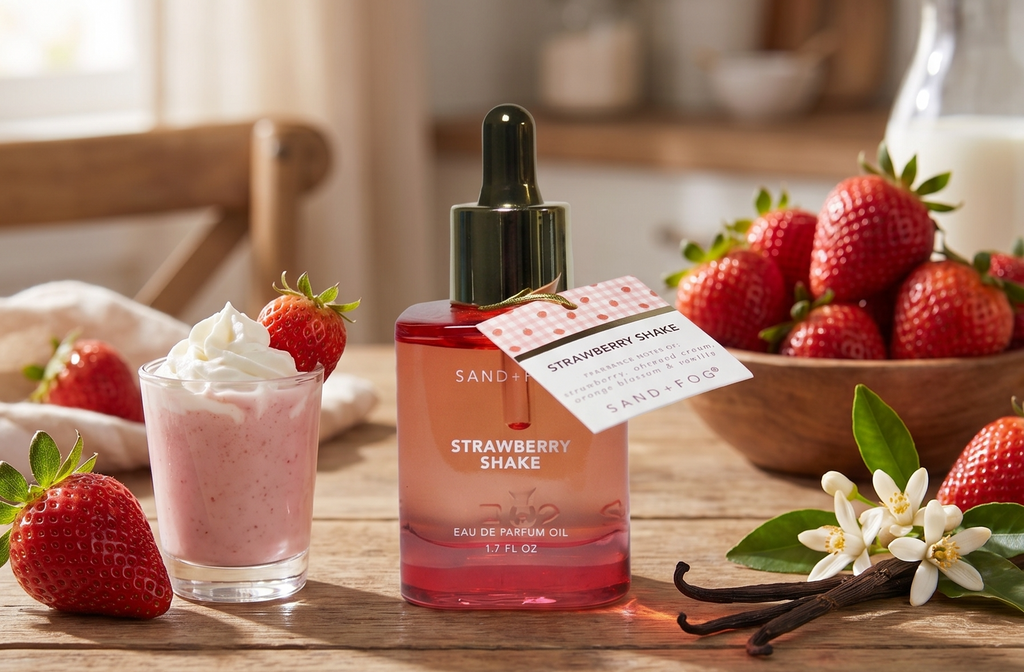 Sand + Fog Strawberry Shake Eau de Parfum Oil, 1.7 FL OZ, Dropper Bottle