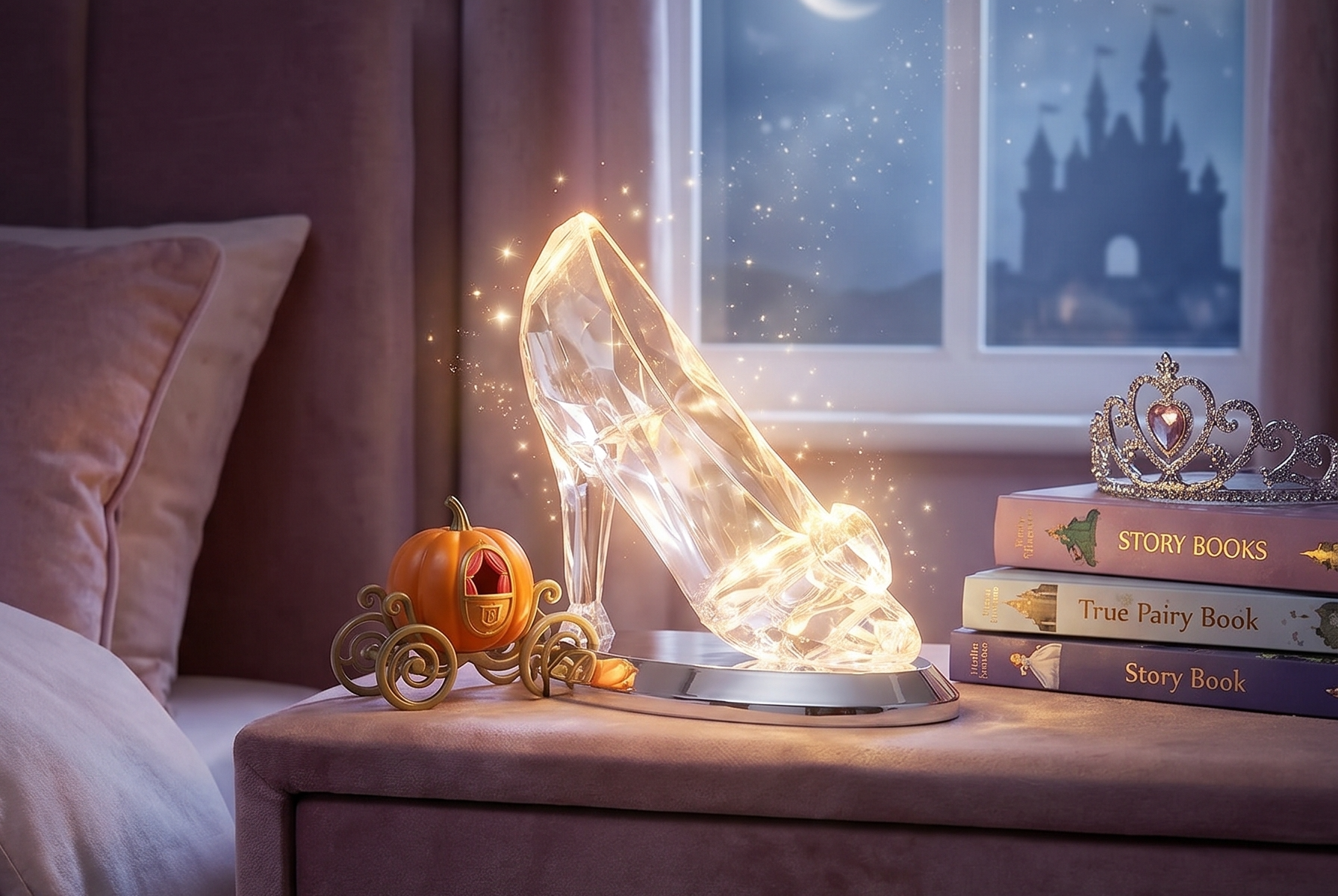 Paladone Cinderella Glass Slipper Light Officially Licensed Disney Princess Night Light, Magical Glow Mode and Standard Lighting, Collectors Gift