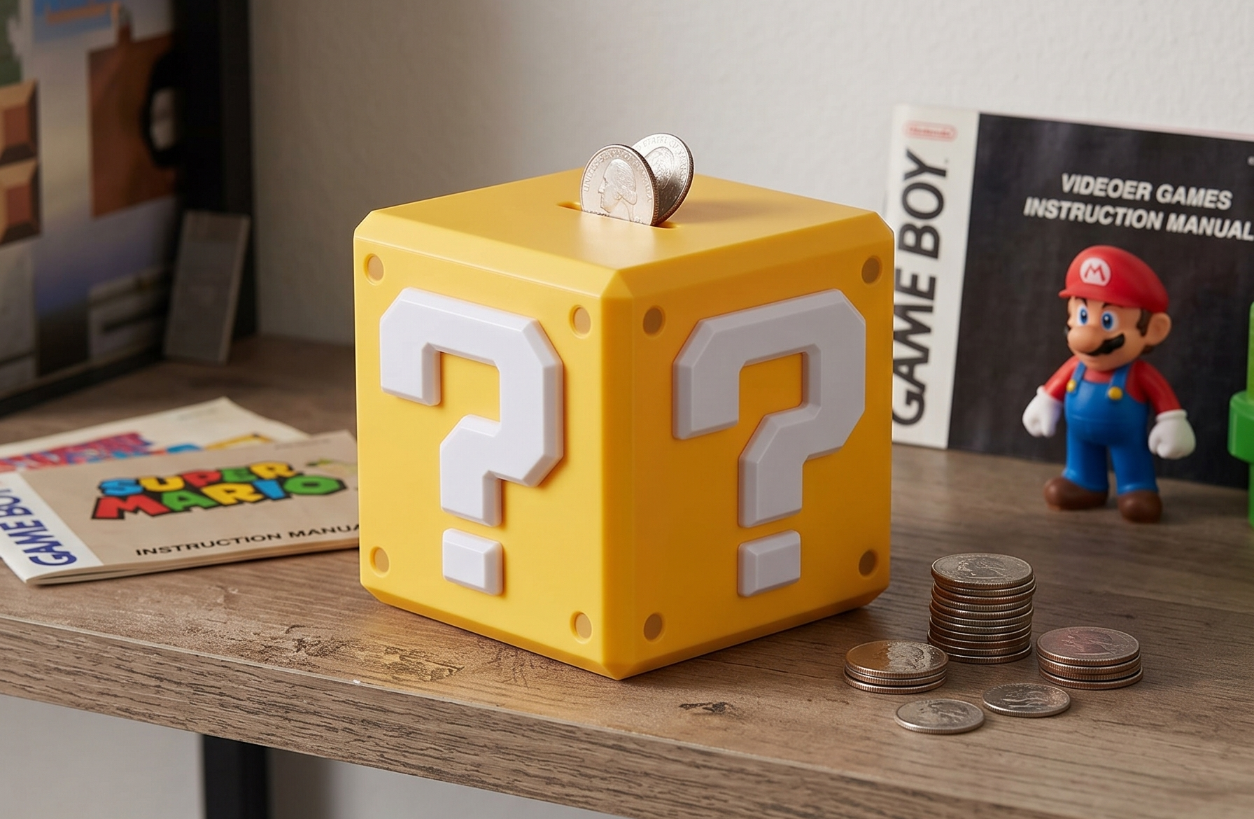 Super Mario Question Block Money Box - Officially Licensed Gift for Kids Bedroom Accessories & Decor | Paladone