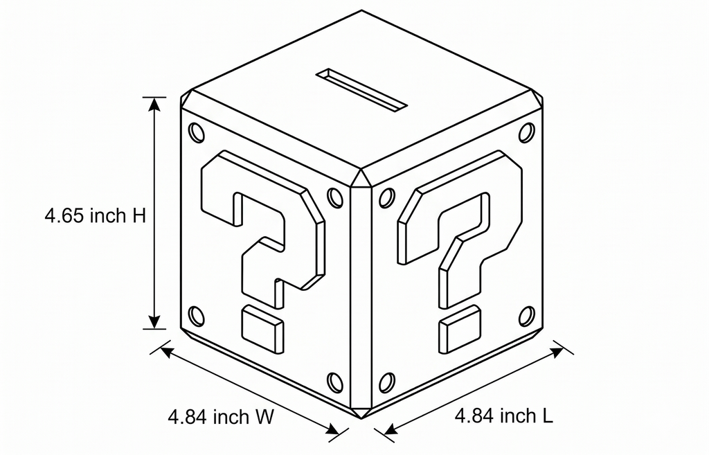 Super Mario Question Block Money Box - Officially Licensed Gift for Kids Bedroom Accessories & Decor | Paladone