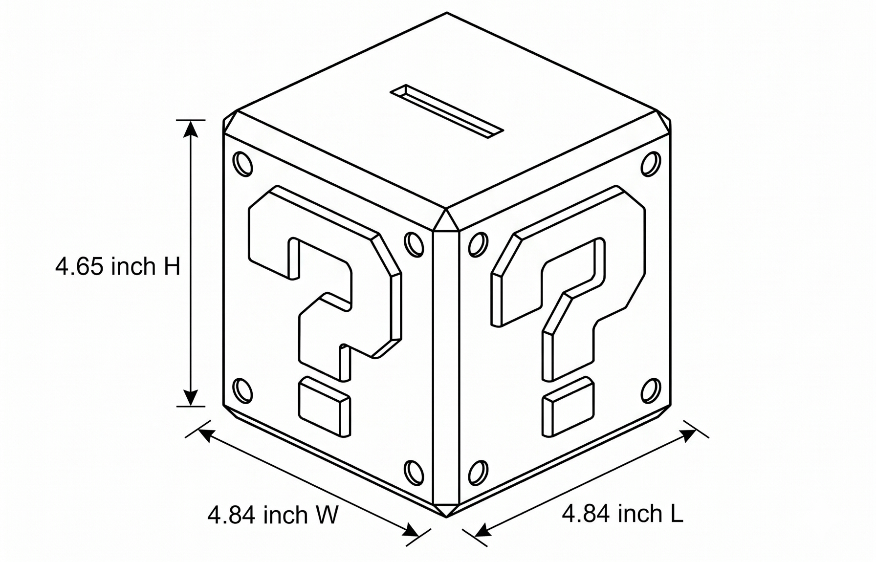 Super Mario Question Block Money Box - Officially Licensed Gift for Kids Bedroom Accessories & Decor | Paladone