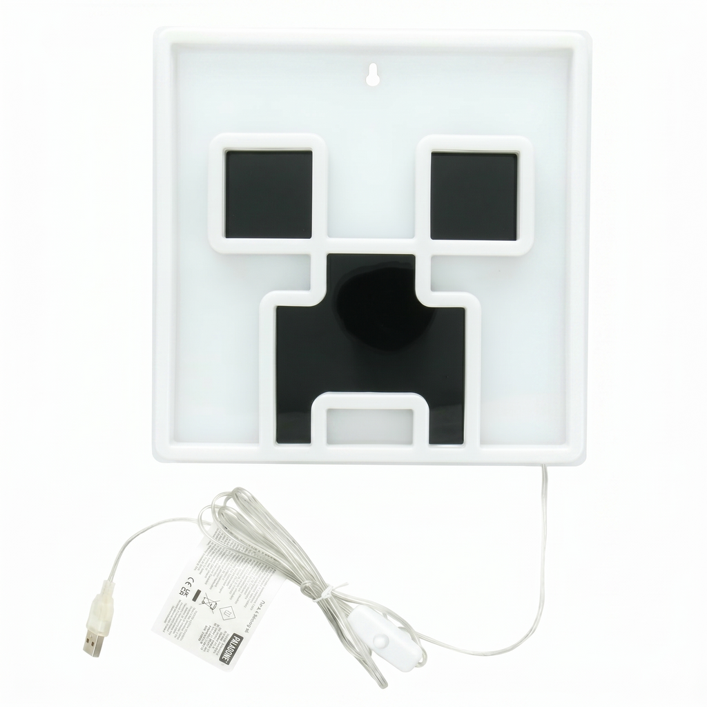 Creeper Iconic LED Wall-Mountable Light Officially Licensed Minecraft Room Decor for Boys and Girls, Gamer Night Light in Vibrant Green - Paladone