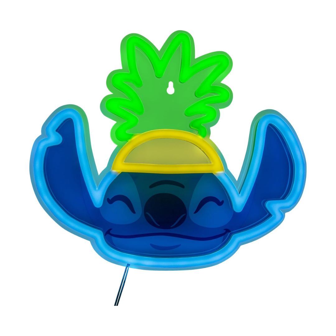 Lilo & Stitch Pineapple LED Neon Wall Light, Officially Licensed Disney Lamp with Power Cord for Home, Bedroom, Living Space, Gift for Movie Fans - Paladone