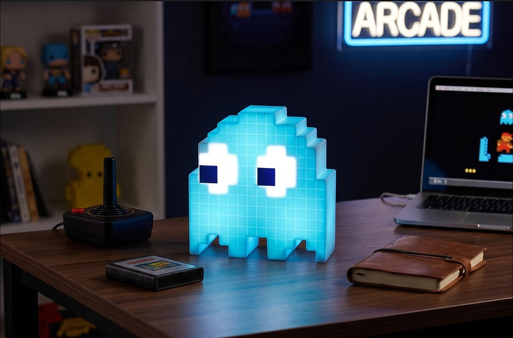 Pac-Man Ghost Light with Color Phasing Modes, Colors Change to Music, USB Powered
