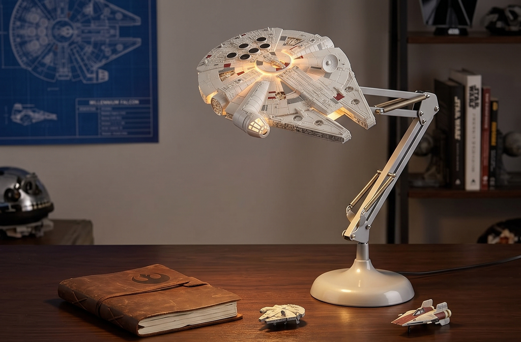 Paladone Millennium Falcon Posable Desk Lamp - Officially Licensed Disney Star Wars Merchandise - Star Wars Light Decor and Gifts for Men