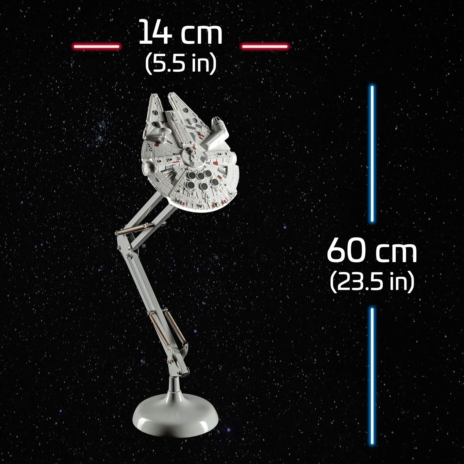 Paladone Millennium Falcon Posable Desk Lamp - Officially Licensed Disney Star Wars Merchandise - Star Wars Light Decor and Gifts for Men