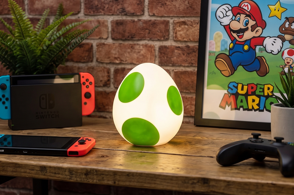 Paladone Super Mario Yoshi Egg Light – Mini LED Desk Lamp, USB Powered, Gaming Room Decor, Official Nintendo Merchandise
