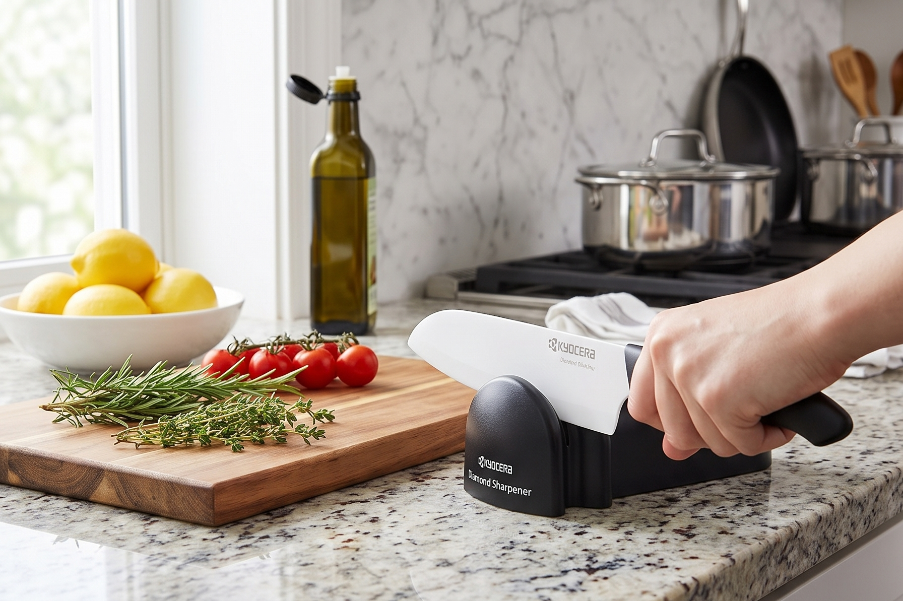 Kyocera Advanced Ceramics Diamond Wheel Knife Sharpener for Ceramic and Steel Knives