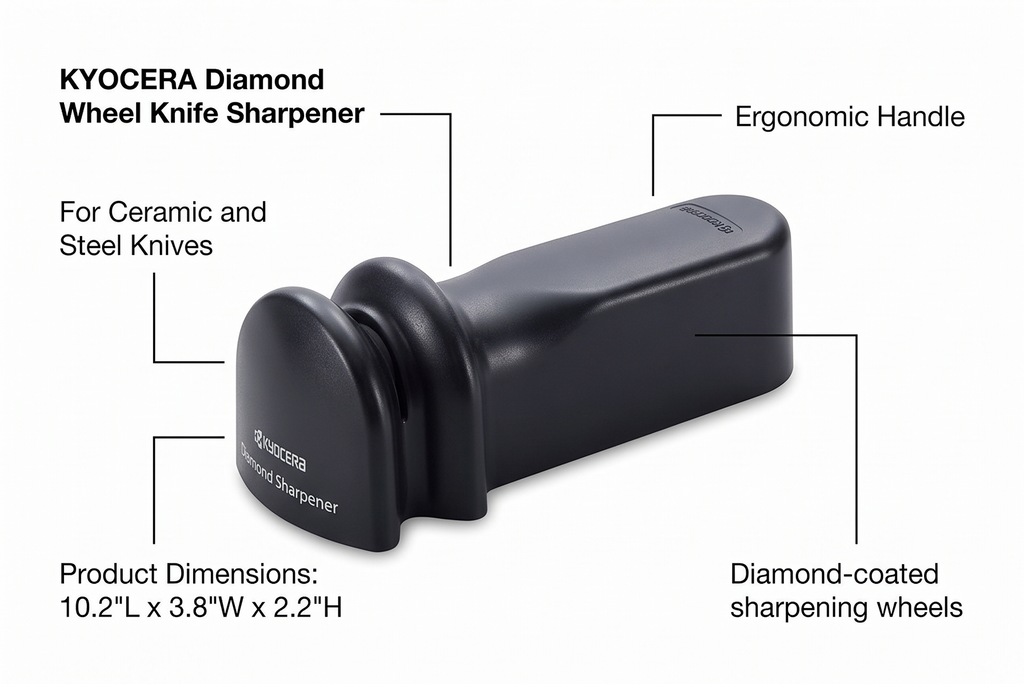 Kyocera Advanced Ceramics Diamond Wheel Knife Sharpener for Ceramic and Steel Knives